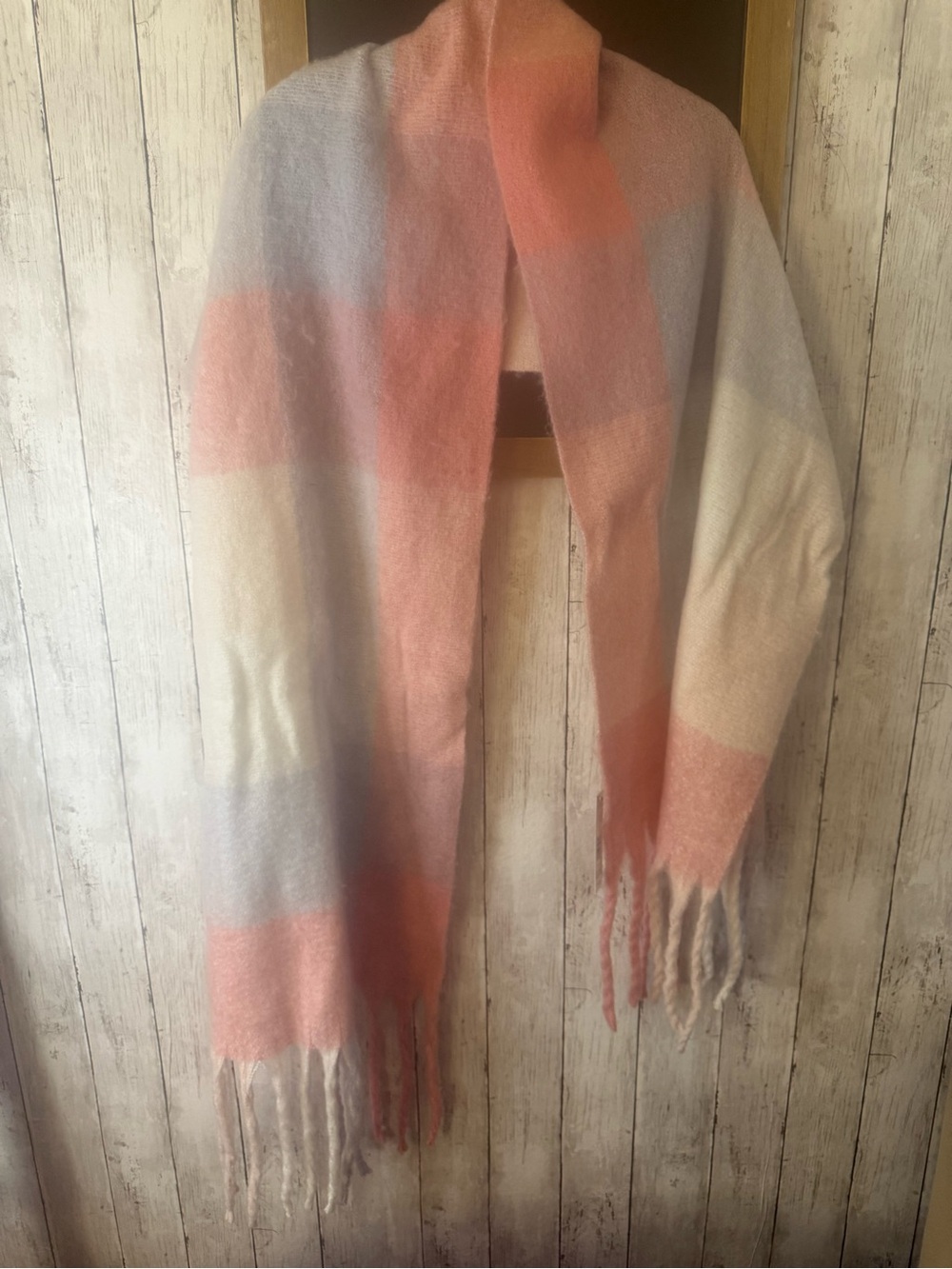 NWT Tahari Pastel Plaid Long Scarf